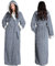 Oksun Womens Long Dressing Gown Robe Full Length Ladies Fluffy Plus Size Fleece Hooded Winter Warm Bathrobe (Grey,L)