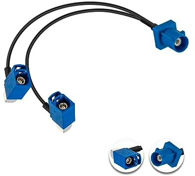 Vecys Fakra C GPS Antenne Verlängerung Koaxialkabel Fakra C Männlich zu Dual Fakra C Weiblich Y Typ Pigtail Kabel RG174 12in/30cm für Autoradio