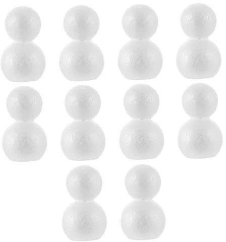 Garneck 10 Stück Schneemann In Großen Mengen Kunststoff Zum Spielen Puzzle Styropor Schneemann Ornament Pappmaché- Puffbälle Schneemannbälle DIY-Blumenarrangement Zubehör