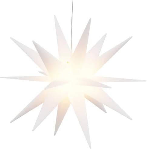 vidaXL Weihnachtsstern, Faltbar Beleuchtet Adventsstern mit LED, Wasserdicht Weihnachtsbeleuchtung mit Timer, Leuchtstern Weihnachtsdeko für Innen Außen, Weiß 100 cm