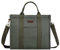 VASCHY Canvas Tote Bag, Umhängetasche Damen Crossboday Casual Wiederaufnahme Totes für Dame mit Reißverschluss Taschen Geldbörse Arbeit Grün