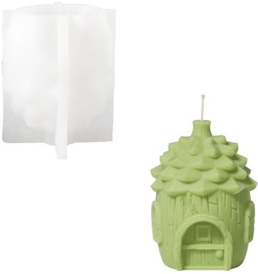 BOOWAN NICOLE Miniatur Fee Haus Kerze Form, 3D Pilz Silikon Kerze Form für Häuschen Kerzen Herstellung Formen für Diy-kerzen