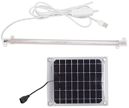 BORDSTRACT Lampada da coltivazione a energia solare, pannello di luce a LED calda per serra solare per aiutare le piante da interno e le piante in vaso a crescere (30 W)