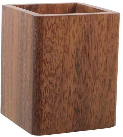 MAGICLULU Minimalist Wooden Makeup Brush Holder Organizer - Silverware, Pen, Pencil Cup - Cosmetic Brushes, Desk Stationery - Multicolored