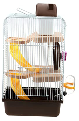 BESPORTBLE Luxuriöser 3-stöckiger Hamsterkäfig Villa Öko- Groß Chinchillakäfig Mit Laufrad Und Auslaufsicherer Wasserflasche