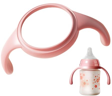 Bottle Handles, Pack of 2, Silicone Wide-Neck Baby Bottle Handle, Compatible with Wide Range of Bottles and The Trainer Bottle, New Baby and Baby Feeding Essent ials