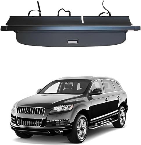 YPZJXQXQ Laderaumabdeckung Kofferraum Schutz Ausziehbar für Audi Q7 2010 2011 2012 2013 2014 2015, Abdeckung Kofferraumabdeckung Cargo Cover Zum Schutz