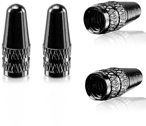 WALWAL Presta French Valve Caps, Anodized Aluminum,Compatible for Mountain Bike, Road Bike, Bicycle(Black,4Pcs)