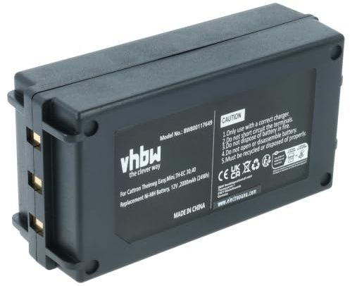 vhbw Akku Ersatz für Cattron Theimeg BT92300075 | BT923-00044 für Industrie-Funkfernsteuerung Fernbedienung (2000 mAh, 12 V, NiMH) - Schwarz