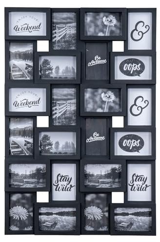 levandeo Bilderrahmen Collage 24 Fotos 10x15cm Schwarz Fotorahmen Collage Galerie Wanddeko Fotogalerie