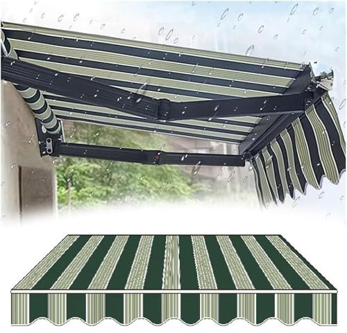 Tenda da sole manuale retrattile in tessuto 3 x 2 m, copertura in poliestere impermeabile per esterni, tessuto di ricambio per porte e finestre (7 x 2 m)