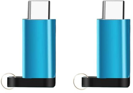Jembe - Adaptateur convertisseur Micro USB Femelle vers USB C Mâle - Chargement Rapide et Transfert de données Facile Entre Tous Vos appareils | Lot de X2, Bleu