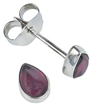 Ohrstecker 925 Silber Granat roter Stein Edelstein Ohrringe echt Silber Damen Sterling Silber Stecker Geschenk (MOS-101-02)