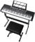 LALAHO Tragbare Keyboard Piano 61 Tasten für Anfänger, Digital Piano mit Keyboardständer, Klavierbank, Notenständer, Mikrofon, Kopfhörer, LED-Bildschirm, 3 Lernmodi