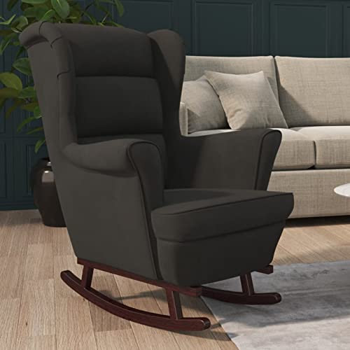 IKAYAA Schaukelstuhl Wohnzimmer Schaukelsessel Ohrensessel Sessel Schlafzimmer Relaxsessel Schaukelstühle mit Armlehnen Lesesessel Lesestuhl XXL Polstersessel Lounge Chair