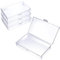 5.3 X 3.1 Inch 4 Pack Mini Plastic Storage Containers Box with Lid, Rectangle Clear Storage Boxes Clear Rectangle Box Organizer for Collecting Small Items Beads Jewelry Game Pieces Business Card