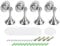 sourcing map Magnetic Door Stoppers, 4Pcs Stainless Steel Magnetic Door Stoppers for Bottom of Door, Tall Door Holder to Keep Door Open, Silver Tone