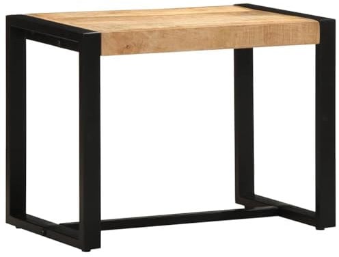 vidaXL Bank 60x35x45 cm Raues Massivholz Mango, Flurbank, Schuhbank, Flurbank Holz, Sitzbank, Flur Schuhbank, Flurbank Massivholz, Garderobenbank