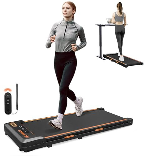AIRHOT Untertisch-Laufband, 2-in-1-Walking-Pad zum Gehen und Joggen, tragbares Laufband mit Fernbedienungsband für Zuhause/Büro, geräuscharmes 2,5-PS-Tischlaufband mit LED-Anzeige (Schwarz)