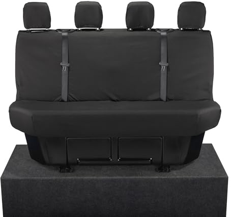 To Fit VW Crafter Seat Covers 2010 On Rear Set | Waterproof & Heavy Duty, Airbag Compatible, Easy To Fit - Tailored Rear Bench Black
