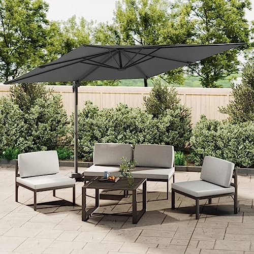 LLEZKBR Ampelschirm Gartenschirm mit Aluminiumstange anthrazit 300x300cm