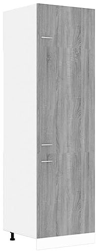 HOMTAKIE Armario para nevera Sonoma Gris 60x57x207 cm Madera