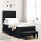 vidaXL Boxspringbett mit Matratze & Bank Schwarz 100X200 cm Stoff - Stylisches Design, Bequeme Unterstützung, einfache Montage - perfekt für Schlafzimmer als Einzelmöbelrahmen