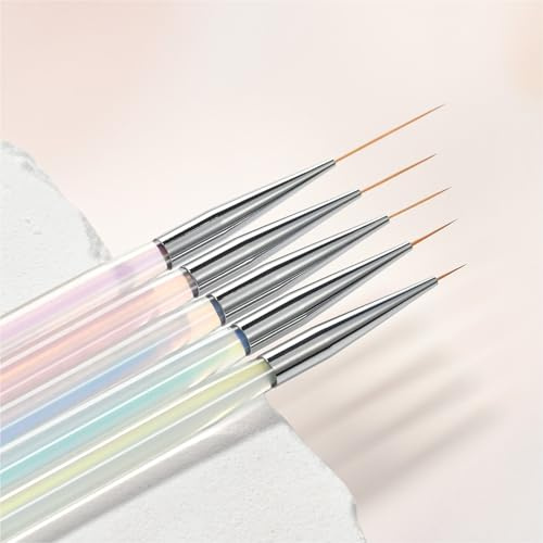 GAOY Lot de 5 pinceaux professionnels pour nail art, outils de conception d'ongles pour French Liner, détails fins et dessin fin