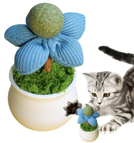 SEYIMTU Potted Catnip Toy - Natural Catnip Formula Interactive Lick Ball for Indoor Cats, Pot-Shaped Decorative Enrichment for Bored Kittens & Home Environments​​