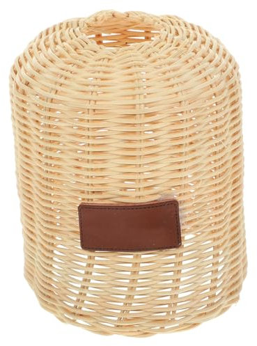 BESTonZON Outdoor Rattan Gas Canister Cover Camping Cylinder Protector Small Size Easy Carry for Picnic Barbecue