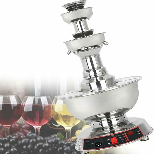 YGHBFRSZ Electric Wine Fountain Machine,Party Beverage/Champagne Fountain Equipment,3-Tier Stainless Steel Beer Party Fountain,Suitable for Bars, Coffee Shops,Birthday Parties