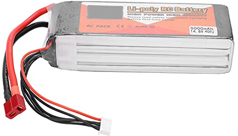 Wakects 14.8V Lipo Akku, Hochleistungs 5000mAh 40C Lipo Akku für RC Renn-Drohnen, Stabile Stromversorgung für Lange Flugzeit