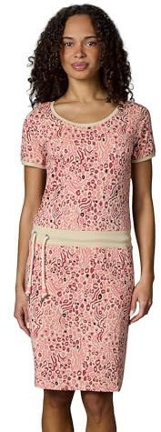Ragwear Damen Kurzarm Sommerkleid leichtes Minikleid in modischem Muster-Print Strandkleid mit Taschen Baomi Zoo YOUMODO XS-3XL