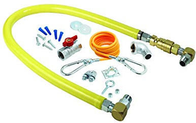 T&S Brass HG-4D-48SK Gas Hose Connector for Movable Gas Appliances. 48 length with 3/4 NPT Male Connections. Includes Quick Disconnect and Swivel Fittings
