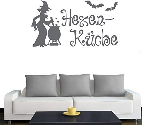 A526 Wandtattoo Hexenküche 114cm x 60cm silber (erhältlich in 40 Farben und 4 Größen)