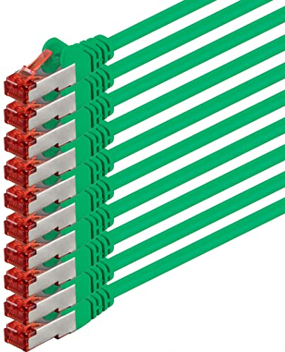 10x 2m - Câble réseau Cat 6 Câble patch Cat6 RJ45 SFTP - Vert