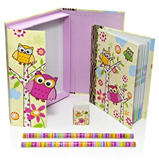Eule Geschenk Notizbuch und Schreibtischboxset für Kinder Mädchen