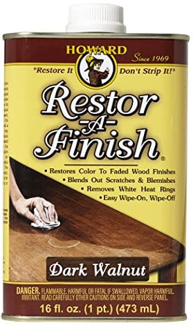 Howard Restor-A-Finish Dark Walnut RF6016 Restore The Original Finish Remove Heat and Stain Marks on Wooden Furniture 473ml