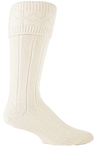 Scottish Highland Wear Kilt Socks Long Style - Ecru - 1 Pair