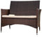 Melko Gartenbank PolyRattan Gartenmöbel Lounge Sitzgarnitur, Braun