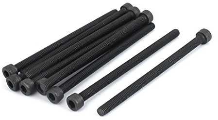 Sourcingmap M6x100mm Hex Bolt Socket Head Cap Machine Screws Fasteners Black 10Pcs