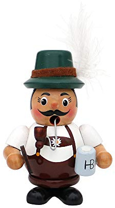Dekohelden24 Lustiger Räuchermann als Bayer mit Brezel und Bier, ca. 12 cm