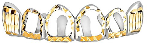 Grillz Silber Diamond Cut One Size fits All - Hollow Top