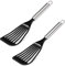 Tenta Kitchen Nylon Slotted Silicone Spatula with Stainless Steel Handle, Heat Resistant Fish Spatulas for Cooking Spatula Set