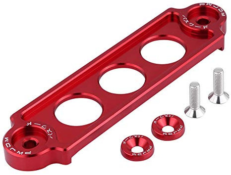 KIMISS JDM Battery Tie Down Car Battery Bracket Car Battery Mounting Bracket Heavy Duty Aluminum Car Universal Battery Tie Down Bracket Hold Lock Anodized for CRX (Red)