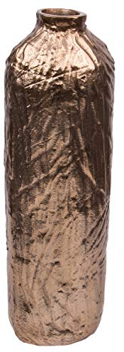 Edle Metallvase John massiver Aluguss, Deko-Vase Farbe Gold Höhe 38cm