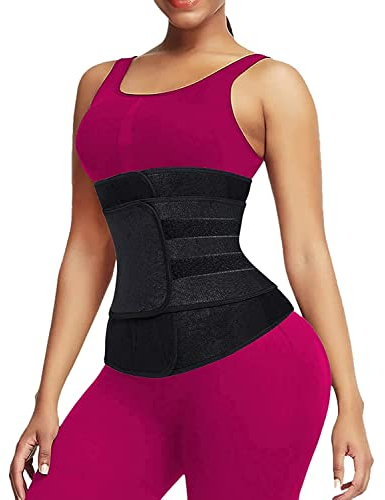 Ceinture d'entraînement amincissante, perte de poids pour abdos pour homme et femme, Femme, noir, Medium