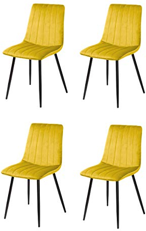 La Chaise Spaniola Denia Stuhl, Stoff, Senfgelb, 44 cm (Breite) x 55 cm (Tiefe) x 88,5 cm (Höhe)