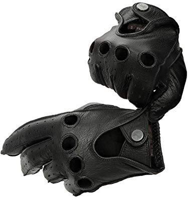 PEARLWOOD Herren Lederhandschuhe STEVE für Autofahrer I aus Ziegenleder I Schwarz Größe XL