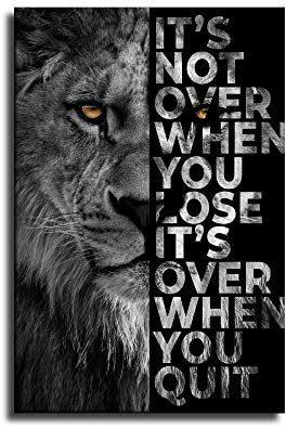Never Give Up Löwe, Tierposter auf Leinwand, Heimdekoration, Gemälde, Wandkunst, Bilder, Geschenke, Schlafzimmer-Dekoration, Poster